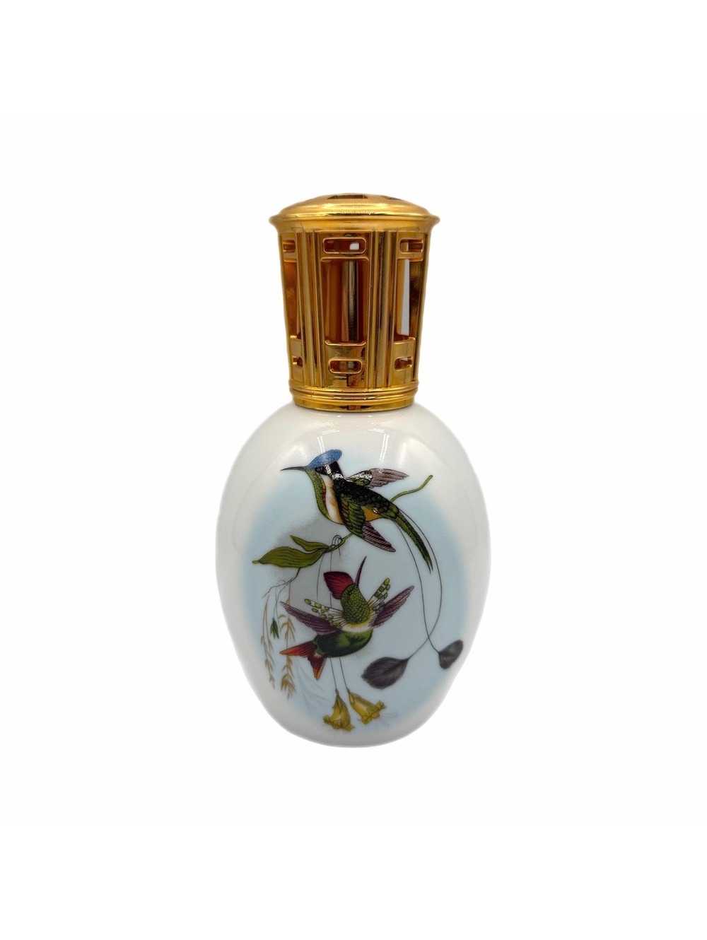 Vintage Lampe Berger Limoges Porcelain Hummingbird Catalytic Lamp